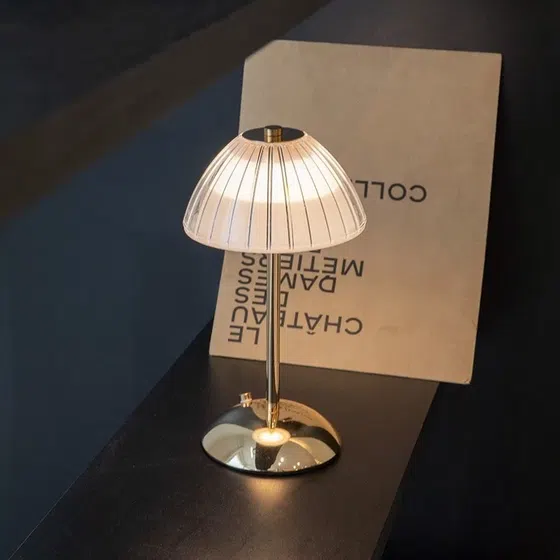 Copper USB LED Table Light in Metal and PS, installed view
