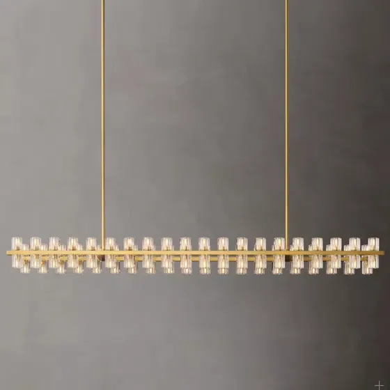 Copper Glass Single Layer Pendant Lamp in Iron Plating and Glass, scale view