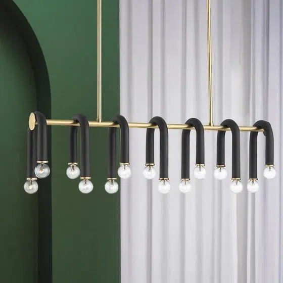 Modern Creativity U-Shaped Pendant Light in Iron, scale view