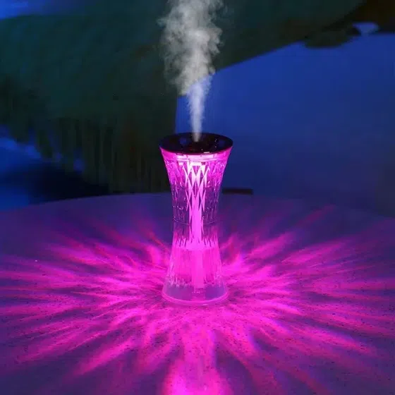 Crystal USB Air Humidifier Table Lamp in PS and ABS, scale view