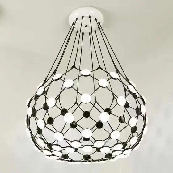 Crystal Iron Acrylic LED Pendant Lamp in Iron Plating and Acrylic, product photograph