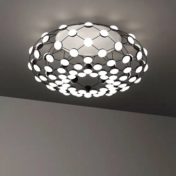 Crystal Iron Acrylic LED Pendant Lamp in Iron Plating and Acrylic, detail view