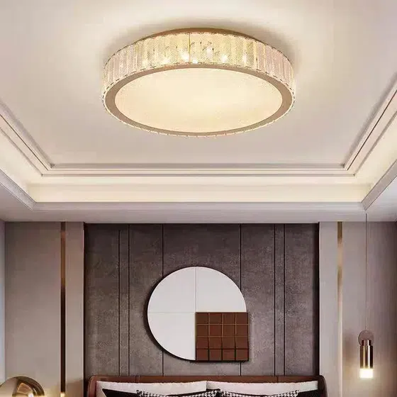K9 Crystal Stainless Steel Ceiling Light in Stainless Steel and Crystal and Acrylic, detail view