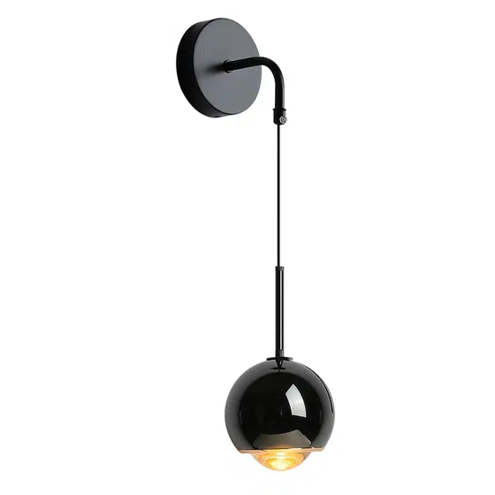 D10/12CM Aluminum Lens Wall Light in Aluminum and Lens, product photograph