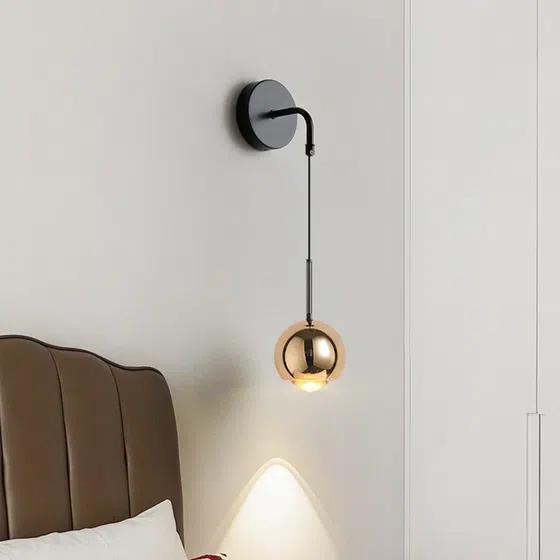 D10/12CM Aluminum Lens Wall Light in Aluminum and Lens, installed view