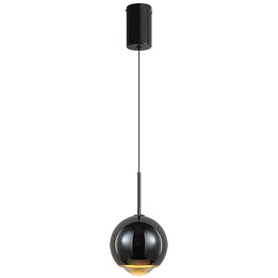D10/12CM Lifting Aluminum Pendant Lamp in Aluminum and Lens, product photograph