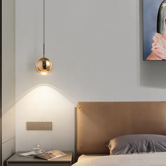 D10/12CM Lifting Aluminum Pendant Lamp in Aluminum and Lens, detail view