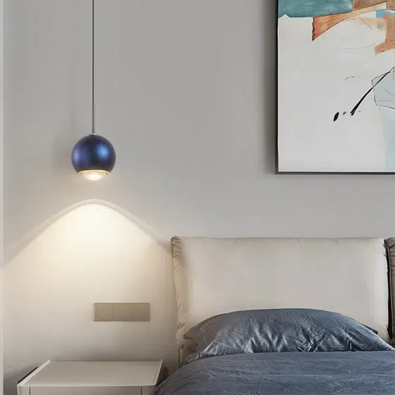 D10/12CM Lifting Aluminum Pendant Lamp in Aluminum and Lens, scale view