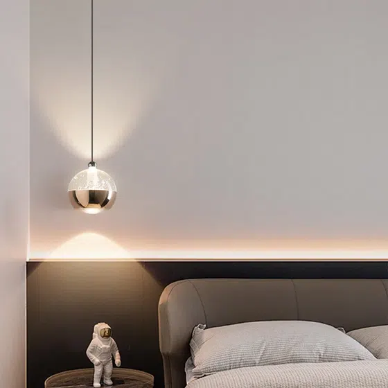 D10CM Aluminum Acrylic Pendant Lamp in Aluminum and Acrylic, detail view