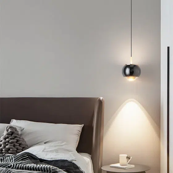 D10CM LED Lens Metal Pendant Light in Aluminum and Lens, detail view