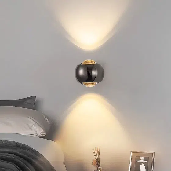 D10cm Rotated Iron Acrylic Wall Lamp in Iron and Acrylic, detail view