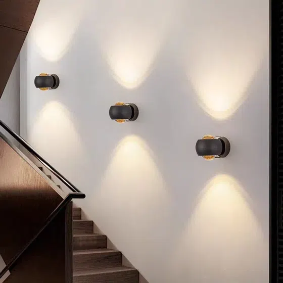 D10cm Rotated Iron Acrylic Wall Lamp in Iron and Acrylic, scale view