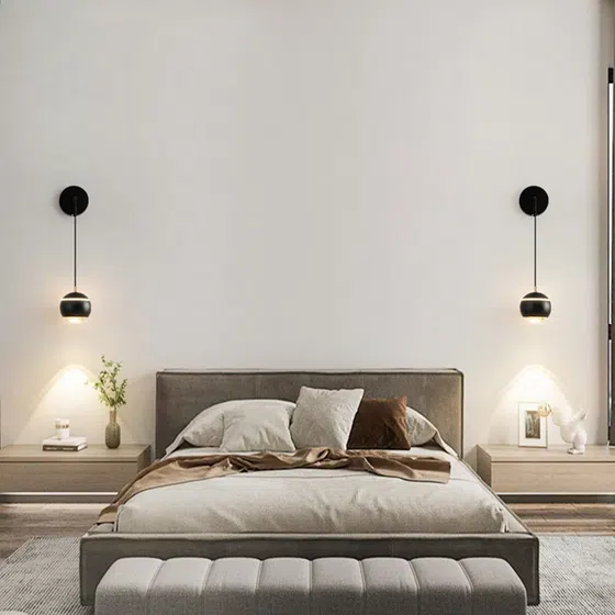D10cm Round Ball Aluminum Wall Light in Aluminum and Lens, installed view