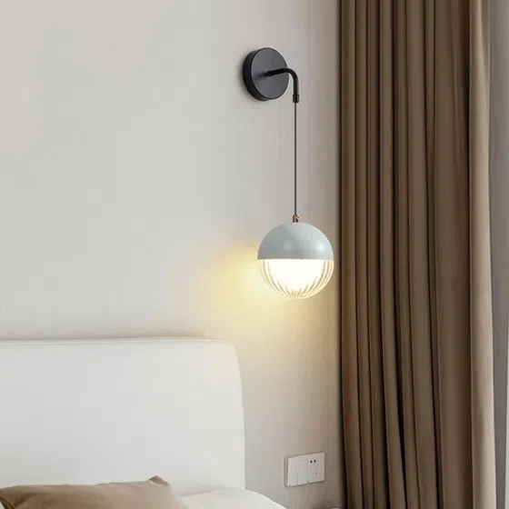D12cm Black Iron Acrylic Wall Light in Iron and Acrylic, installed view