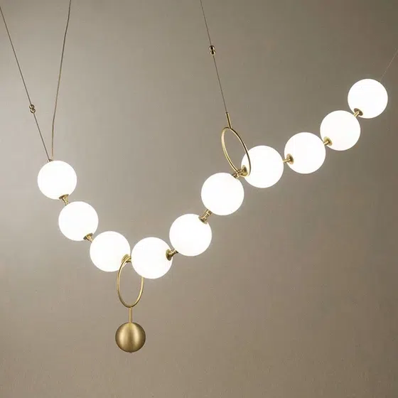 D130/220CM Aluminum PE Pendant Light in Aluminum and PE, product photograph