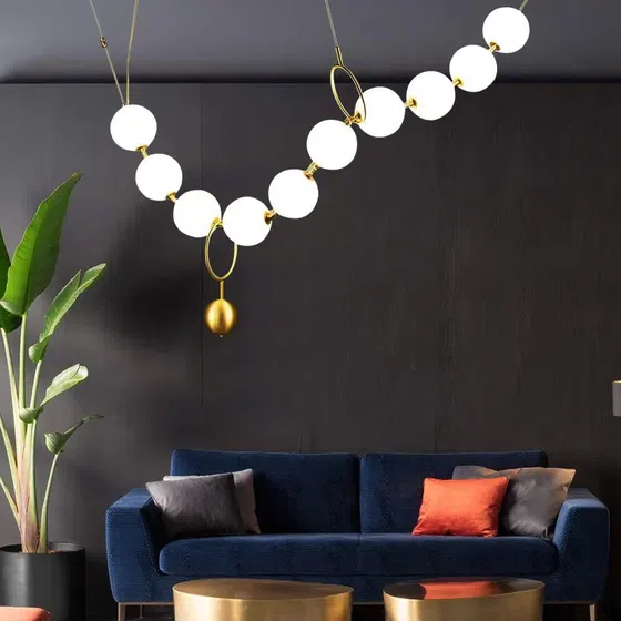 D130/220CM Aluminum PE Pendant Light in Aluminum and PE, detail view