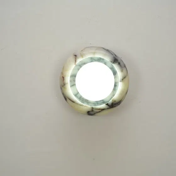 D15cm G9 Round Marble Wall Lamp in Hardware and Bulgari Stone, detail view