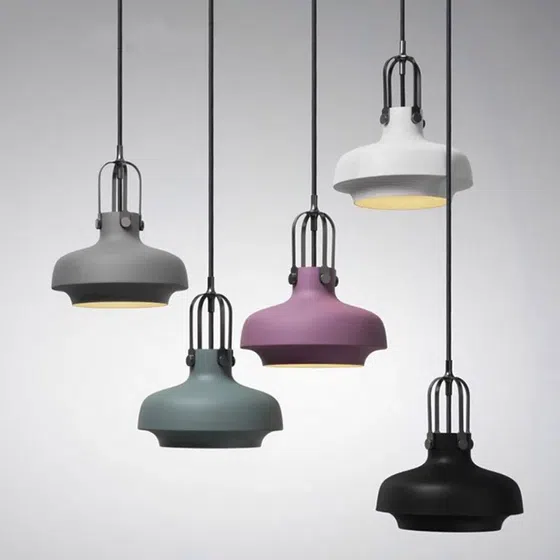 D20/35/38cm Iron Colorful Pendant Lamp in Aluminum Cover and Iron Bracket, product photograph
