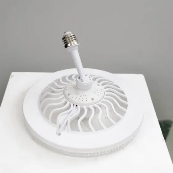 D23cm Acrylic Ceiling Fan Lamp in Metal and PC and Acrylic, installed view