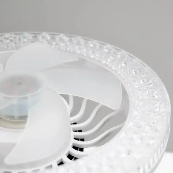 D23cm Acrylic Ceiling Fan Lamp in Metal and PC and Acrylic, scale view