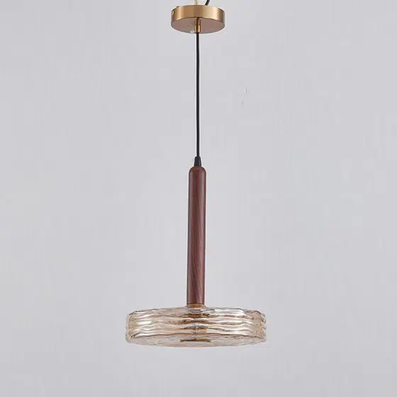 D25CM Smoke Gray Glass Pendant Lamp in Iron and Glass, installed view