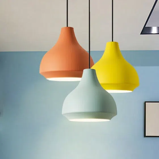 D28/35cm Simple Basket Shade Pendant Light in Aluminum, scale view
