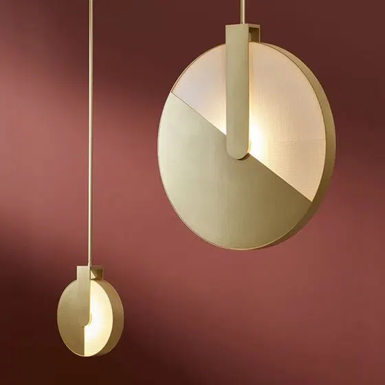 D28CM Iron Copper Pendant Light in Iron and Aluminum, detail view