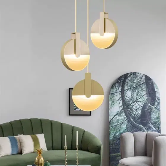 D28CM Iron Copper Pendant Light in Iron and Aluminum, installed view