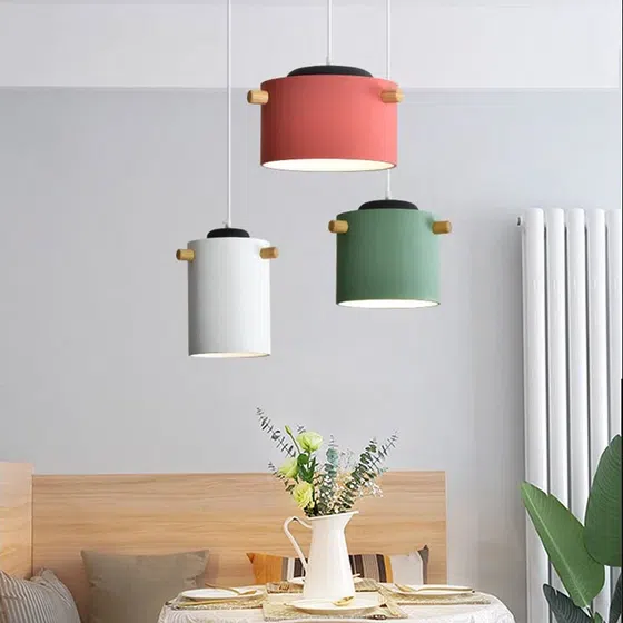 D30cm Column Aluminum Pendant Lamp in Aluminum, detail view