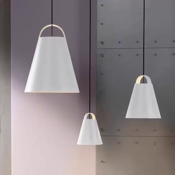 D30cm Cone Black White Pendant Lamp in Aluminum, detail view