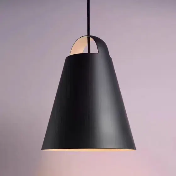 D30cm Cone Black White Pendant Lamp in Aluminum, scale view