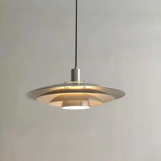 D30cm Flying Saucer Pendant Light in Aluminum, detail view