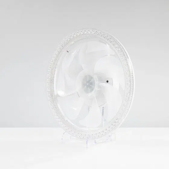 D31cm Metal PC Ceiling Fan Light in Metal and PC and Acrylic, detail view