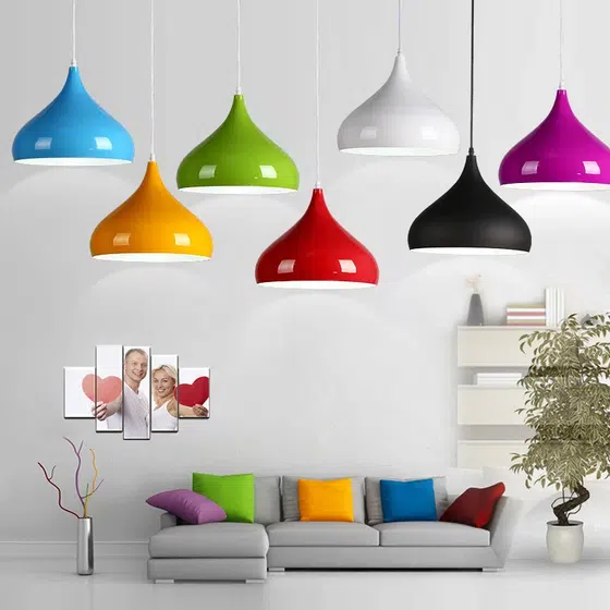D32/42cm Multi-Color Pendant Lamp in Aluminum/Iron, product photograph