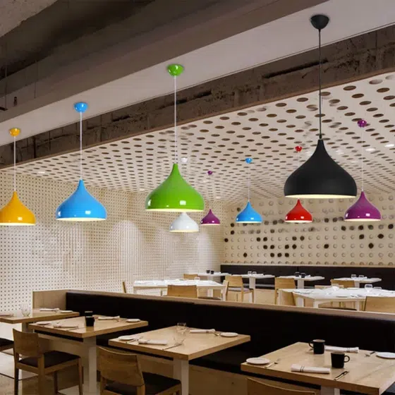D32/42cm Multi-Color Pendant Lamp in Aluminum/Iron, installed view