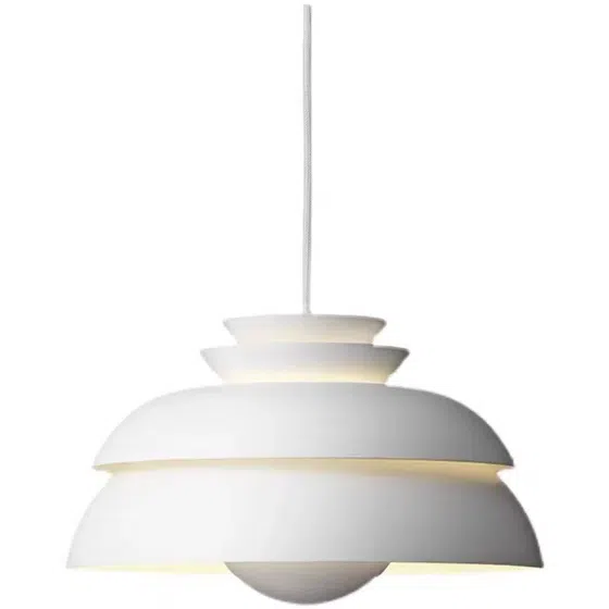 D32cm White Aluminum Pendant Lamp in Aluminum, scale view