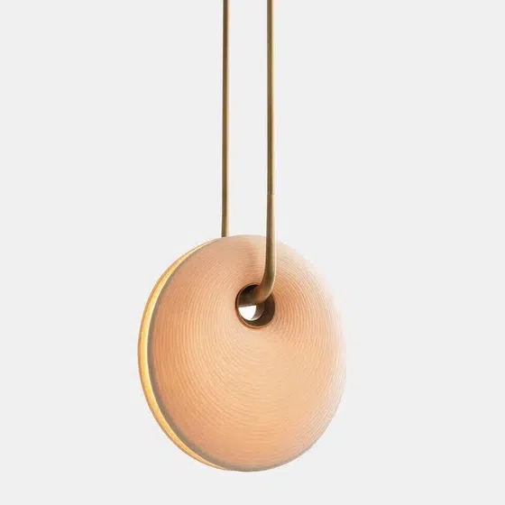 D35CM Creative Round LED Pendant Lamp in Aluminum and Glass, scale view