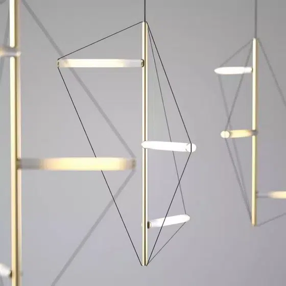D35CM Stainless Steel Pendant Light in Stainless Steel and Acrylic, scale view