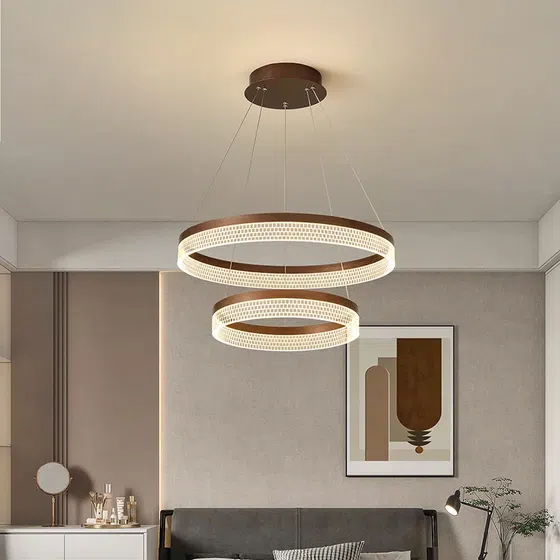 D40/60/80cm Aluminum Acrylic Pendant Lamp in Aluminum Plating and Acrylic, installed view