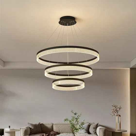 D40/60/80cm Aluminum Acrylic Pendant Lamp in Aluminum Plating and Acrylic, scale view