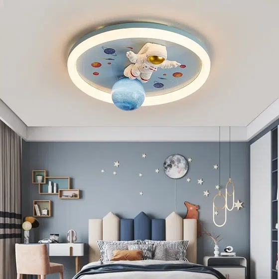 D50CM Astronaut Dimmable LED Ceiling Light in Iron and Glass and Resin and Plastic, product photograph