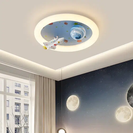 D50CM Astronaut Dimmable LED Ceiling Light in Iron and Glass and Resin and Plastic, detail view