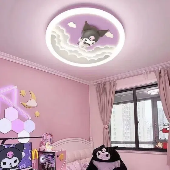 D50CM Sanrio Cute LED Ceiling Light in Iron and Resin and Plastic, installed view