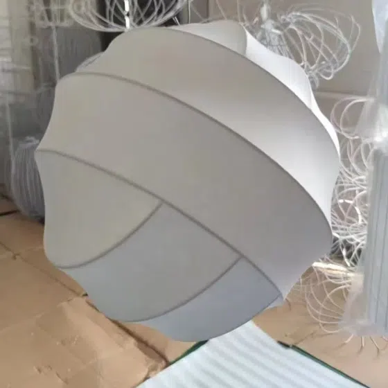 D50CM Silk Ball LED Pendant Light in Iron and Silk, scale view