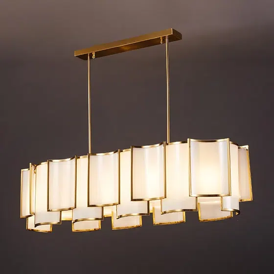 D60/80/100CM Gold Glass Pendant Lamp in Iron Paint and Glass, scale view