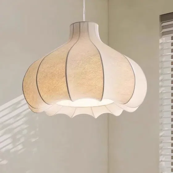D60CM Iron Silk Pendant Lamp in Iron and Silk, product photograph
