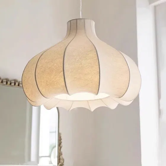 D60CM Iron Silk Pendant Lamp in Iron and Silk, installed view