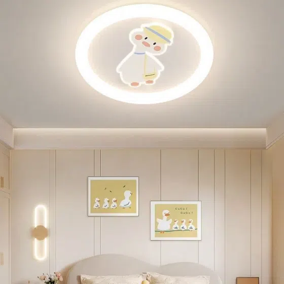 D50CM Cute Duck Round Smart LED Ceiling Lamp in Acrylic and Plastic, product photograph