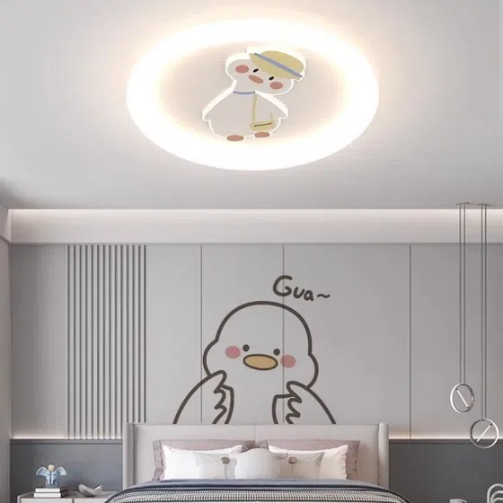 D50CM Cute Duck Round Smart LED Ceiling Lamp in Acrylic and Plastic, installed view
