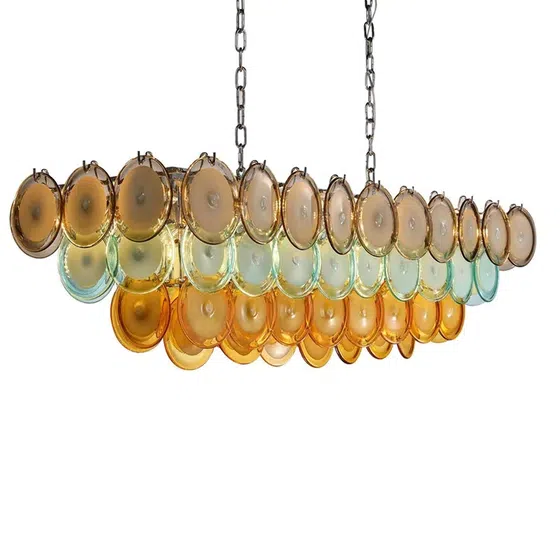 E14 Chrome Glass Pendant Lamp in Iron Plating and Glass, scale view